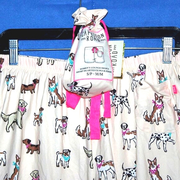 Capelton Road Dog Print Lounge Shorts S-M NWT - Picture 2 of 8